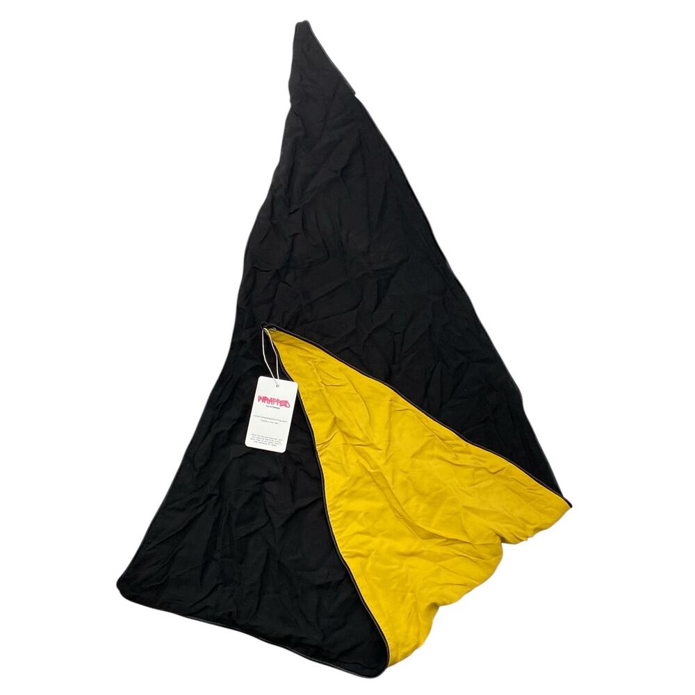 NEW Wrapped Men's Black Yellow Winter Neckroll Triangle Wrap Scarf One Size - Picture 3 of 4